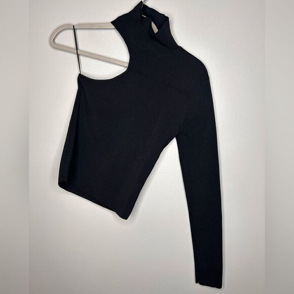 Zara Cutout One Sleeve Turtleneck Top - Picture 2 of 3